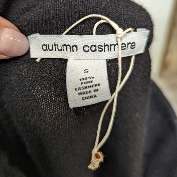 Autumn Cashmere Mod Mock Neck Swing Cashmere Sweater S quiet Luxury - Picture 7 of 9